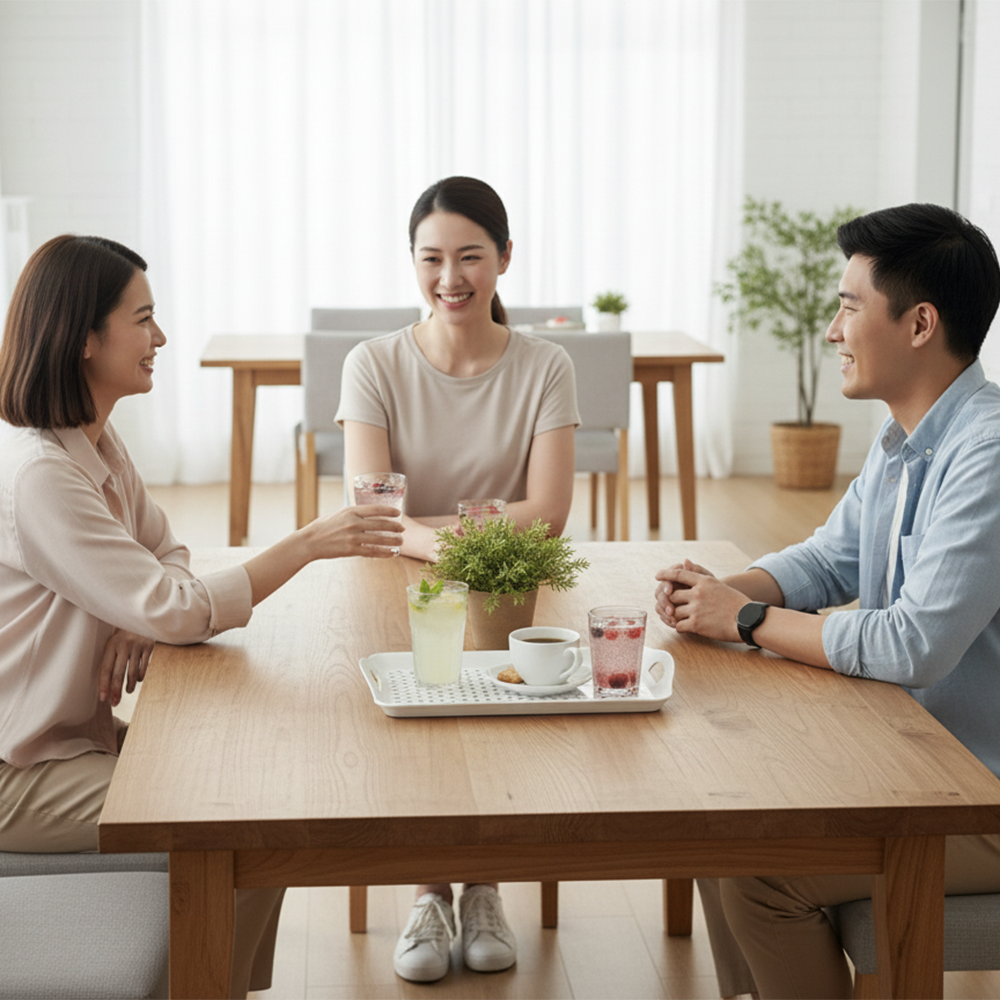 صينية تقديم بمقابض جانبية متوفر بمقاسين