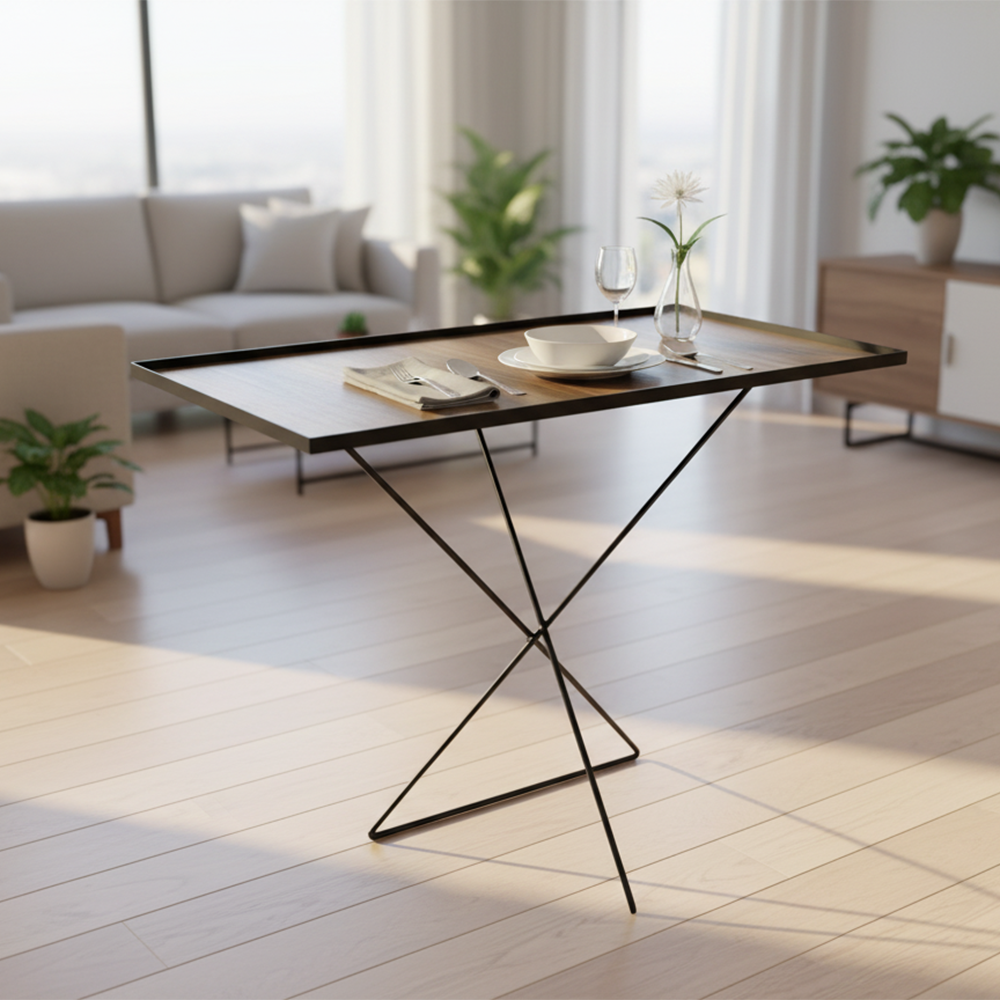 طاولة حديثة بتصميم معدني