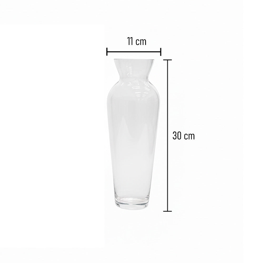 مزهرية زجاجية شفافة - تصميم أنيق لديكور المنزل
