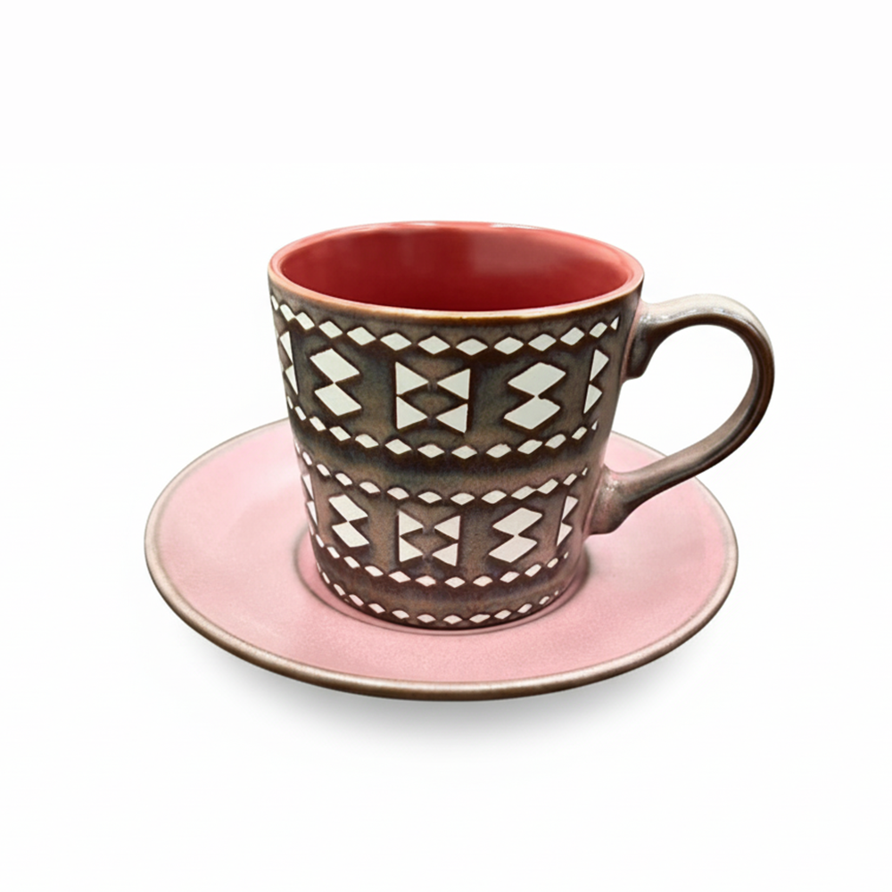 طقم فناجين مع صحون – 12 قطعة (200 مل)