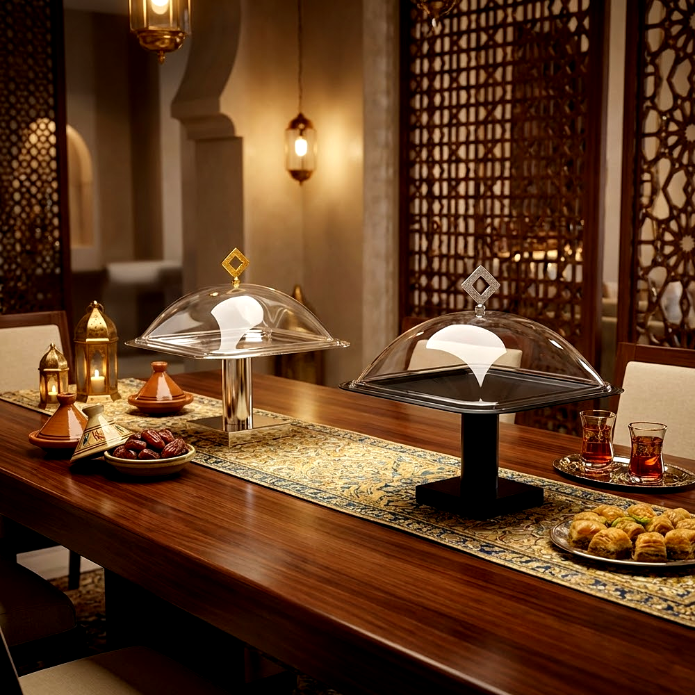 طبق تقديم كيك بغطاء صغير