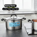 قدر طبخ طويل ستانلس بغطاء