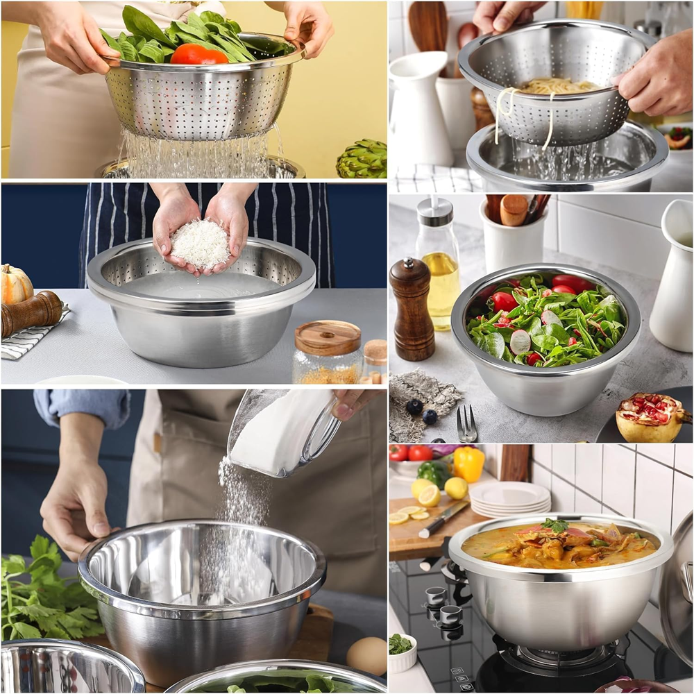 طقم مصفاة ووعاء ستانلس