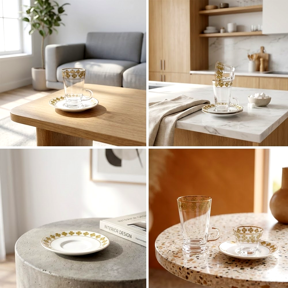 طقم استكانة وفنجان 18قطعة