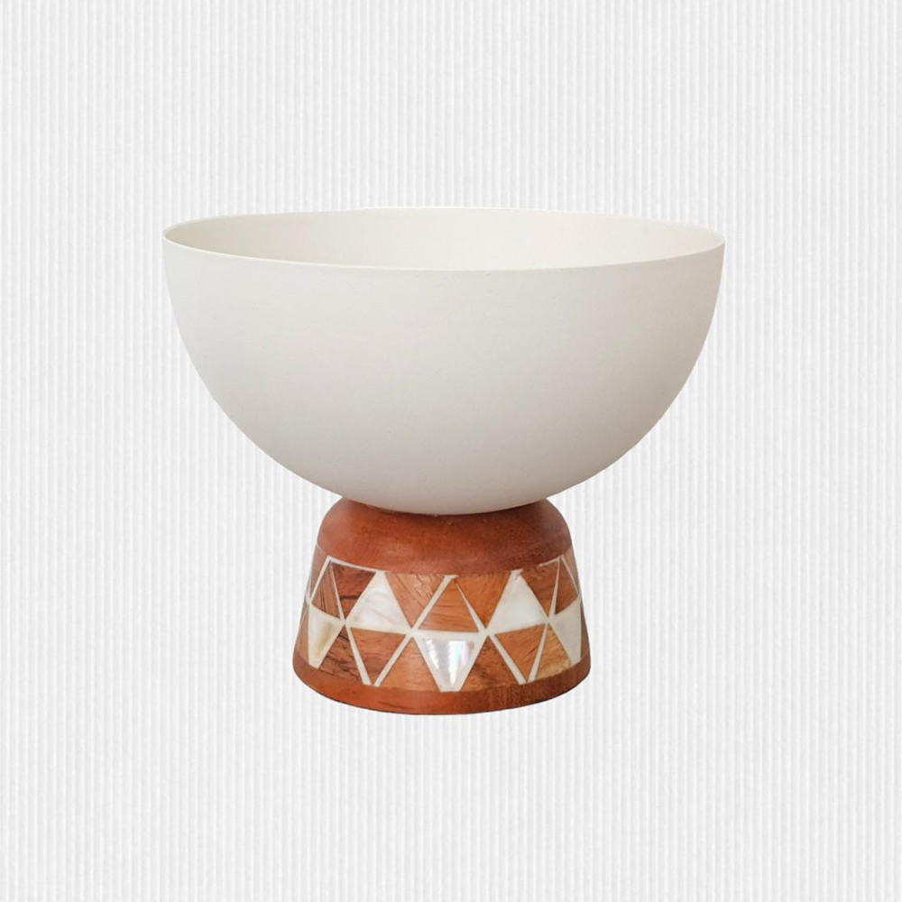 صحن تقديم قاعدة خشبية ارتافع ١٦