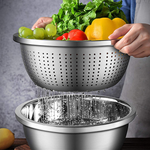 طقم مصفاة وحوض من الفولاذ