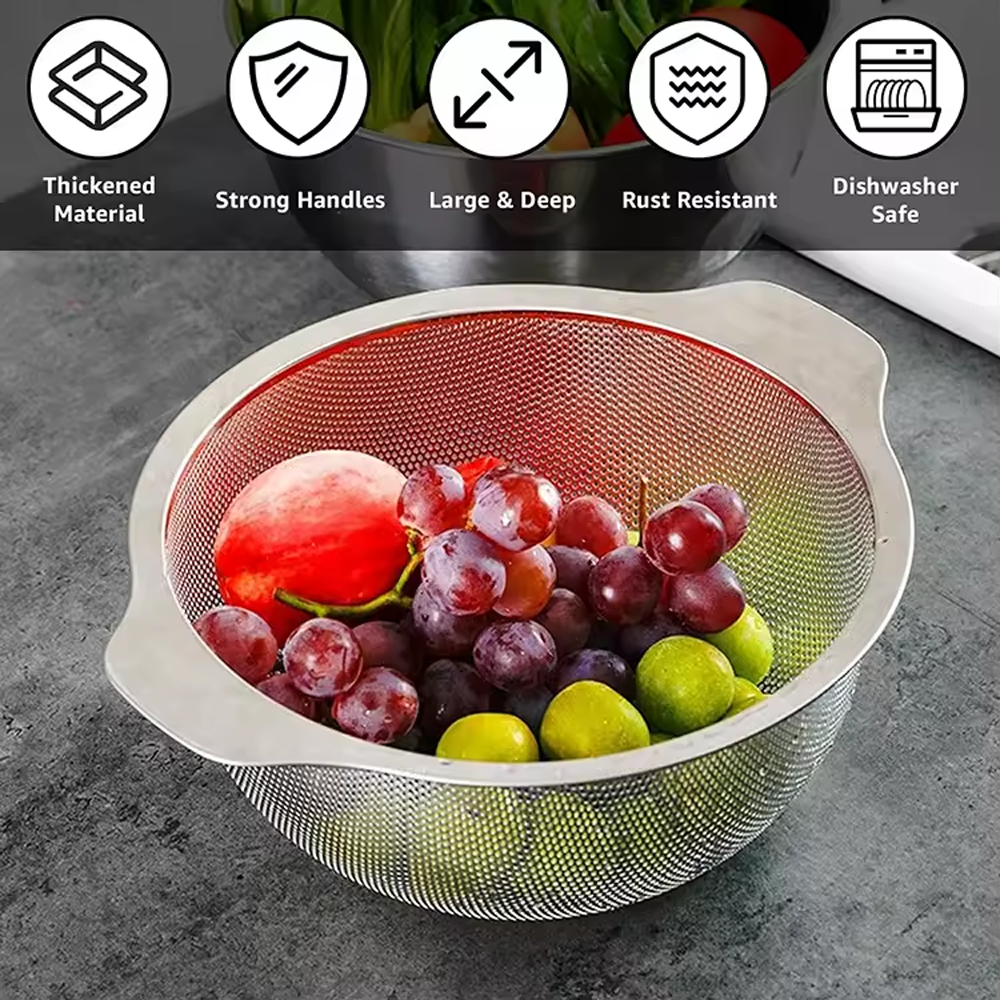 ( M )مصفاة الفولاذ المقاوم للصدأ بمقبض