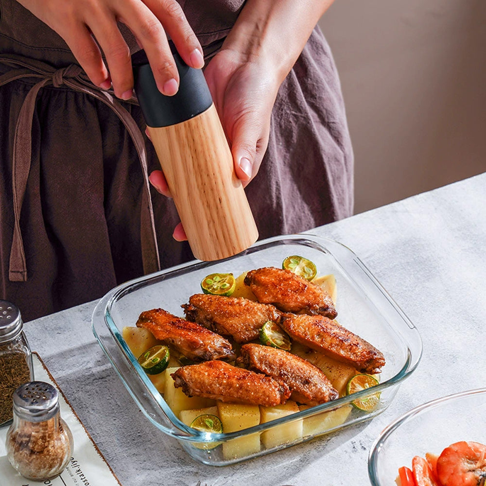 طبق فرن زجاجي مربع