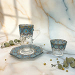 طقم استكانة وفنجان 18 قطعة