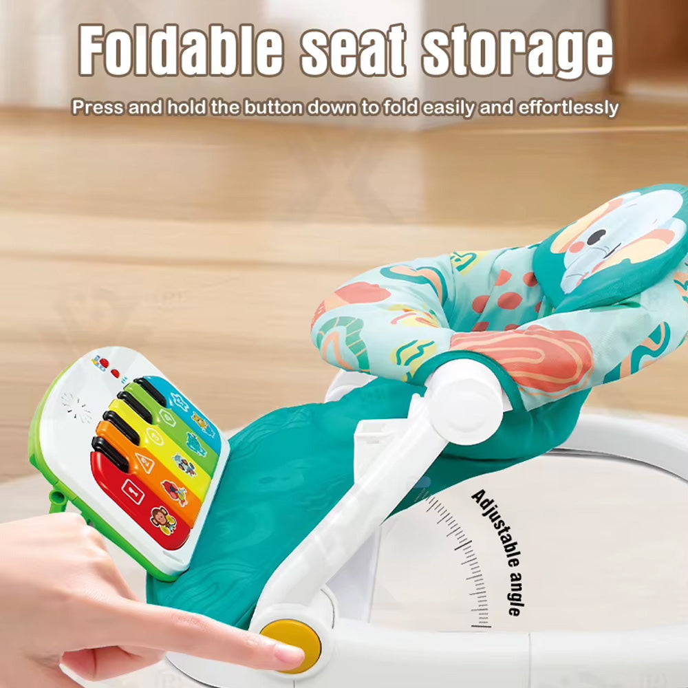 مقعد أطفال قابل للطي مع مركز أنشطة البيانو