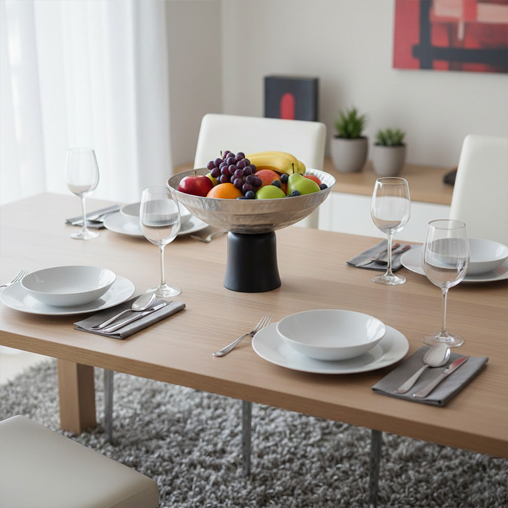 وعاء بقاعدة خشبية - كبير