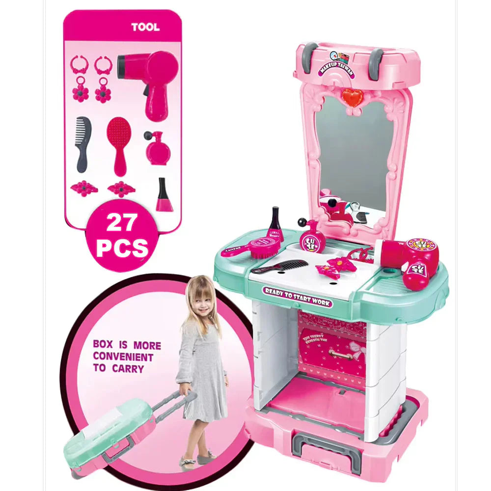 خزانة ملابس 3 في 1 للبنات