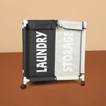 سلة غسيل مكونة من حجرتين مع غطاء