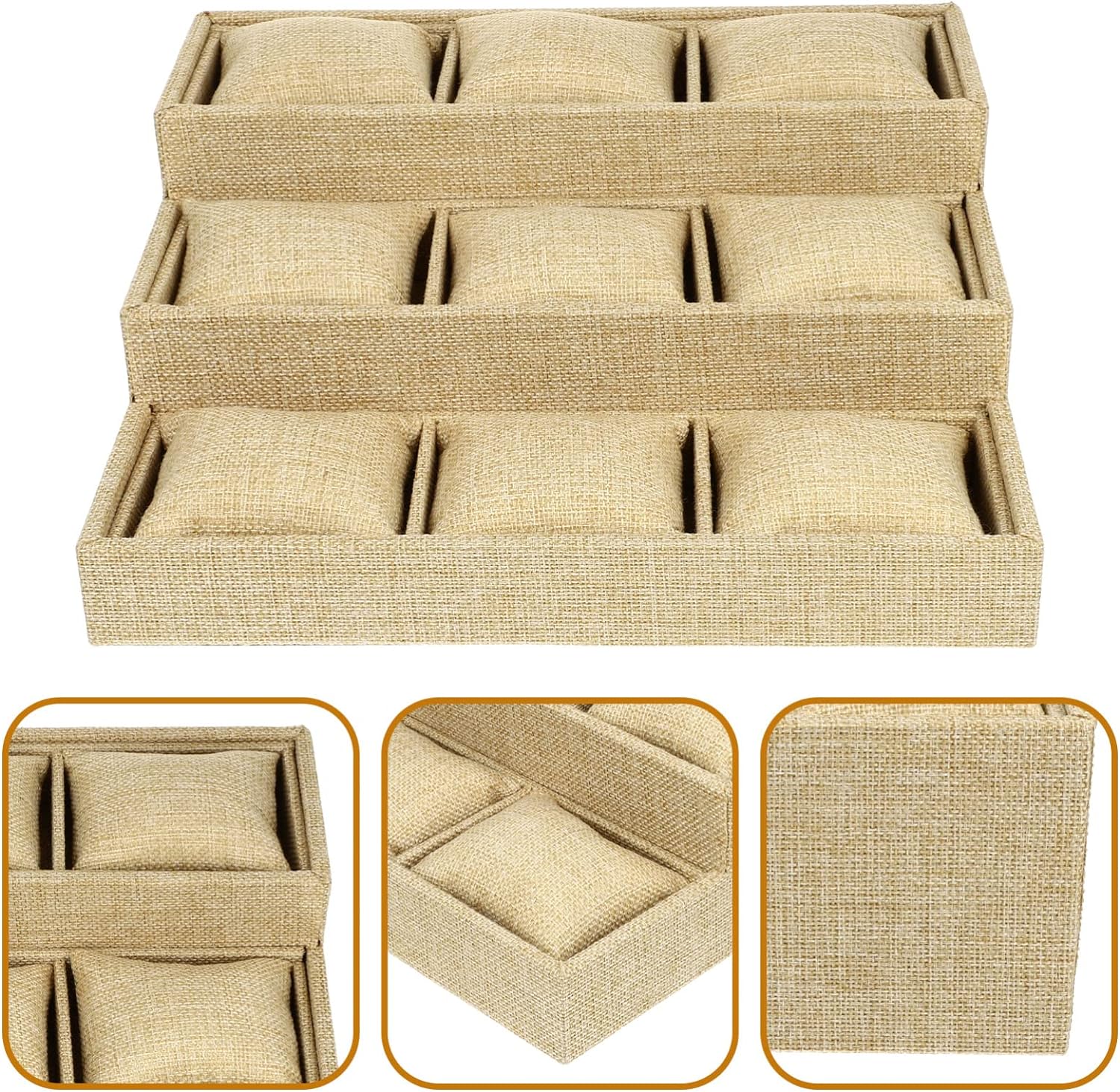 صندوق تخزين للساعة مع 12 وسادة شبكية