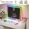 مرآة مكياج LED RGB مع 7 أوضاع قابلة للتعتيم