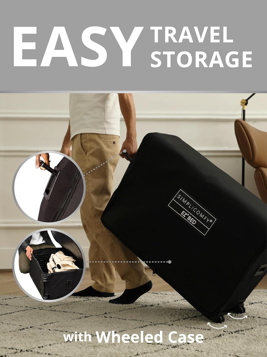 مرتبة مع إطار معدني قابلين للطي