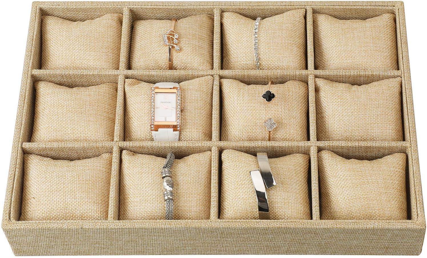 صندوق منظم للساعات والإكسسوارات 12 فتحة