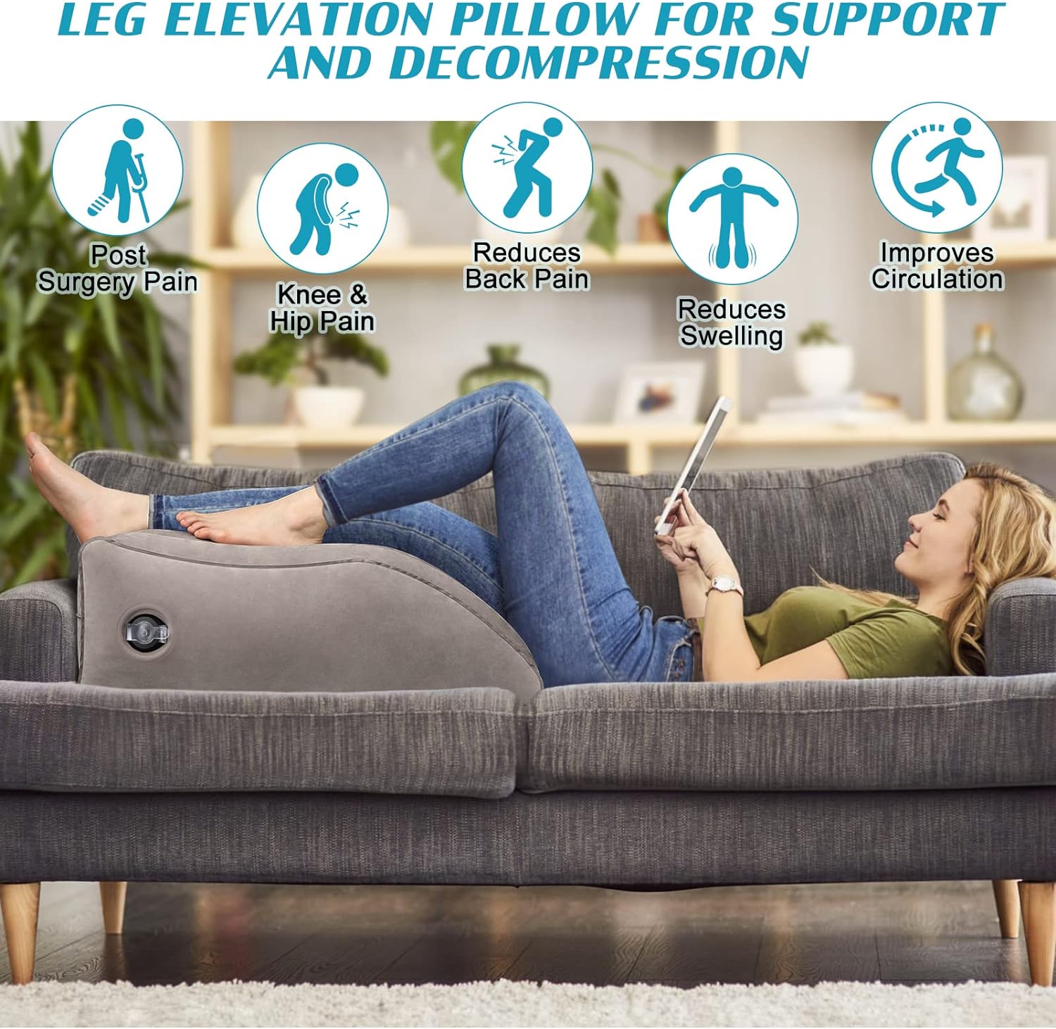 وسادة رفع الساق قابلة للنفخ