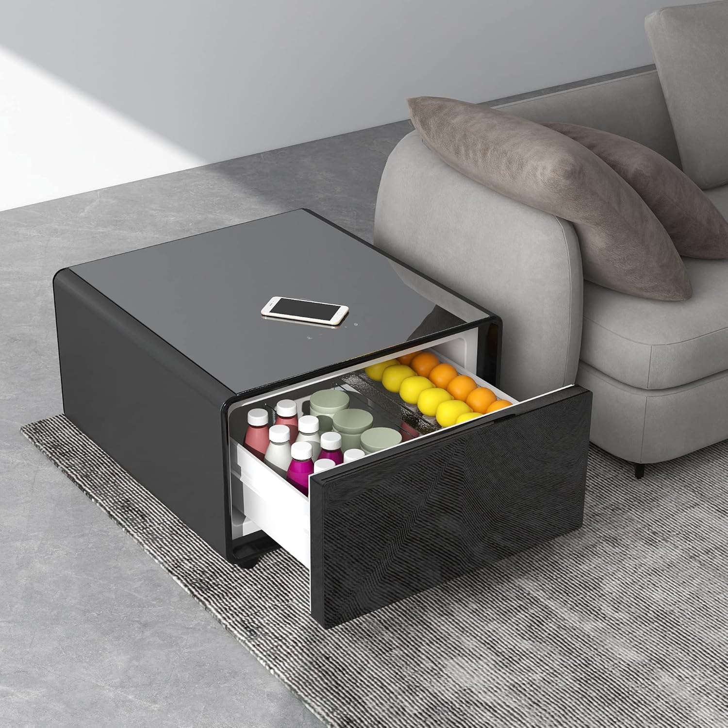 طاولة ذكية  مع ثلاجة مدمجة