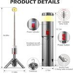 فانوس تخييم تلسكوبي قابل لاعادة الشحن مع 15 درجة حرارة لون 10000mAh