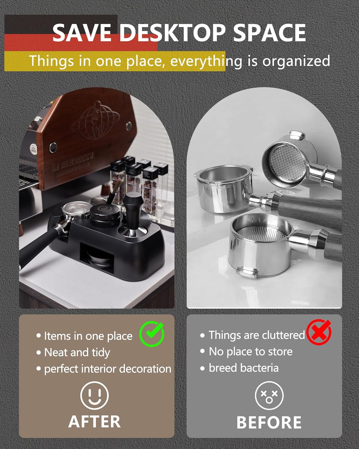 محطة دك الأسبريسو مع فلاتر القهوة