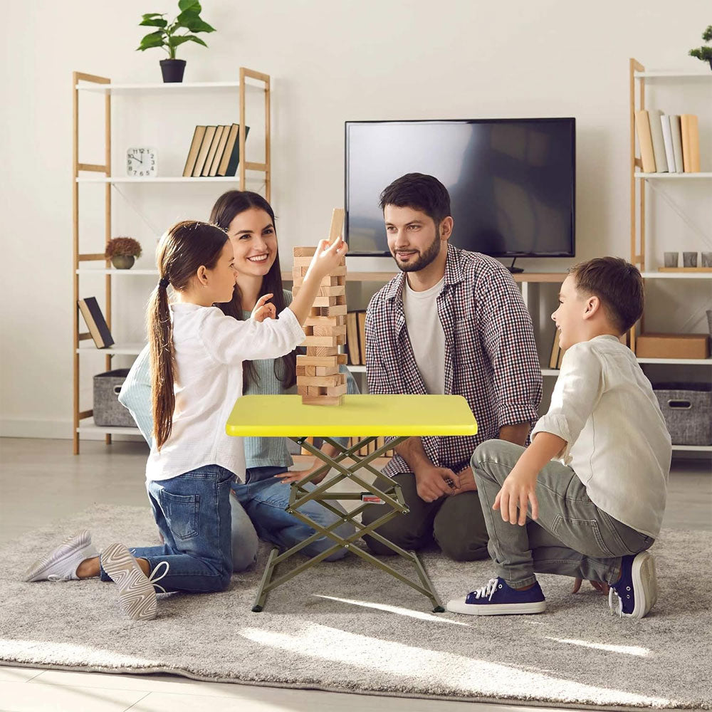 طاولة جانبية محمولة قابلة للطي (أصفر)