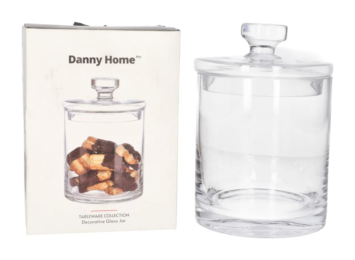 برطمان زجاجي مزخرف للبسكويت 18.5 سم