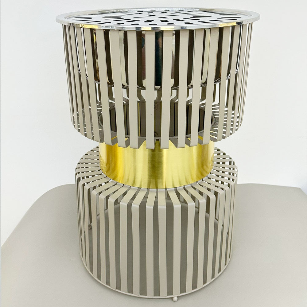 دوة و شواية معدنية بإطار ذهبي