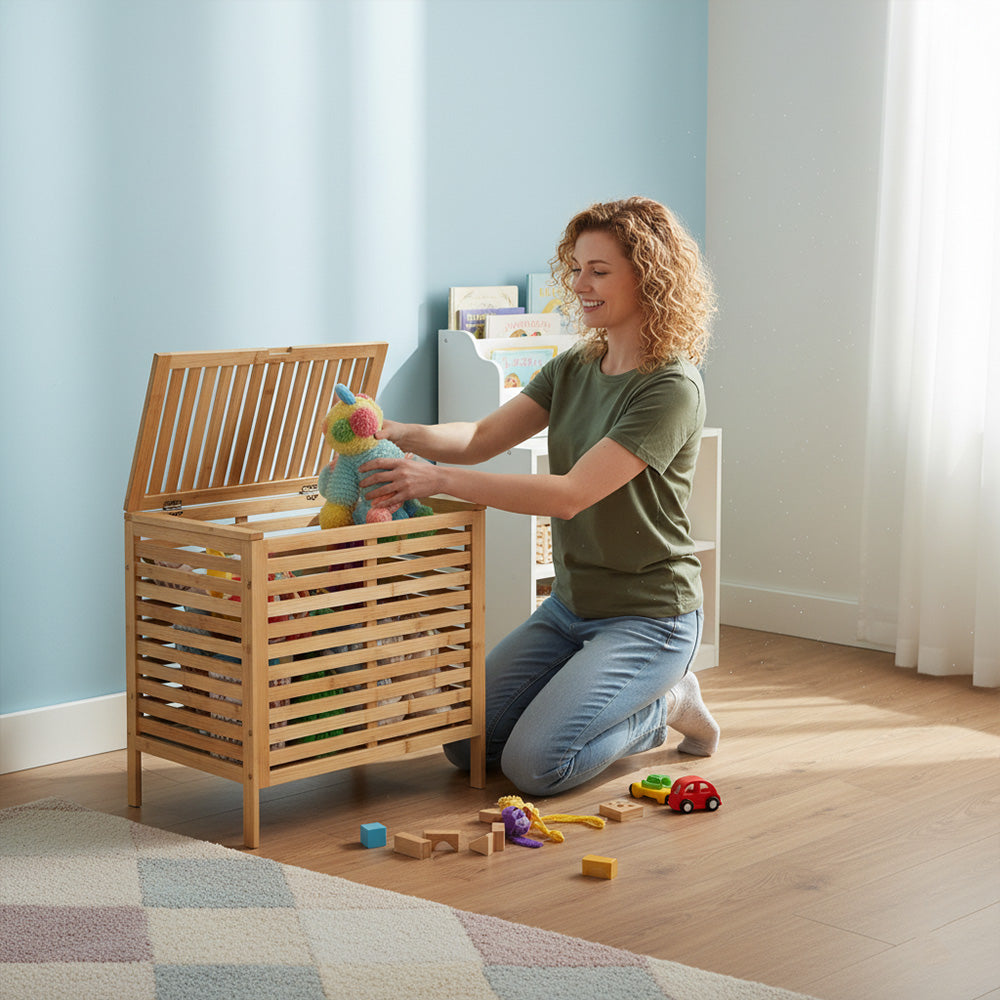 صندوق منظم متعدد الأغراض من الخيزران