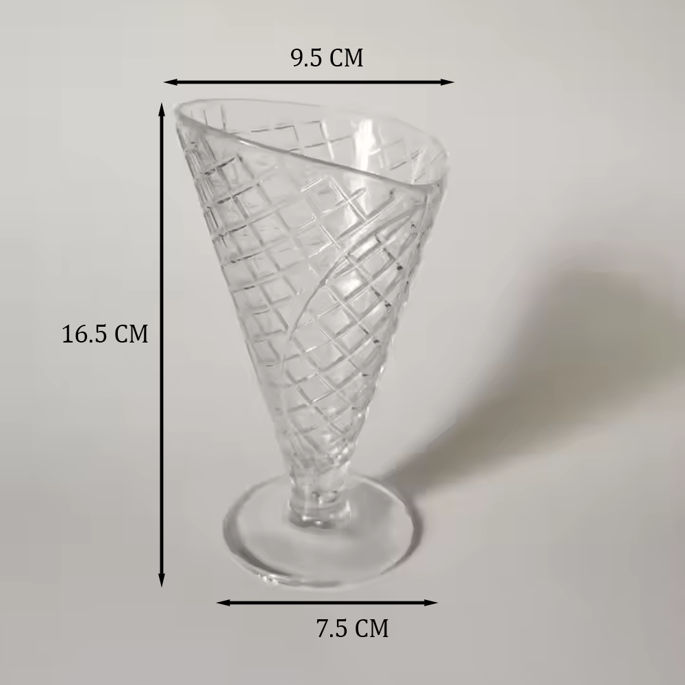 طقم كاسات زجاجية للحلوى والآيس كريم 4 قطع