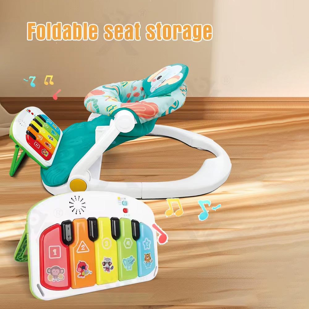 مقعد أطفال قابل للطي مع مركز أنشطة البيانو