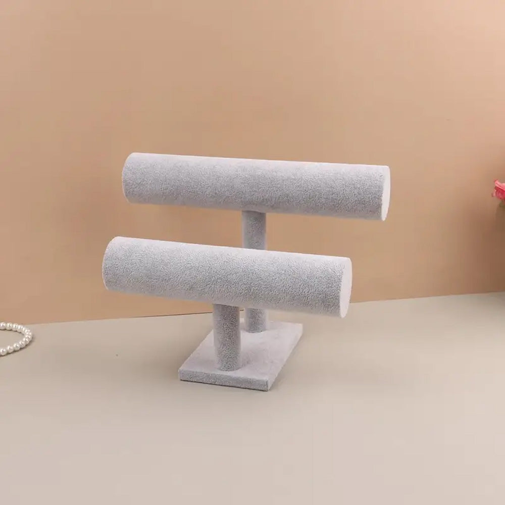 حامل عرض مجوهرات المزدوج على حرفT