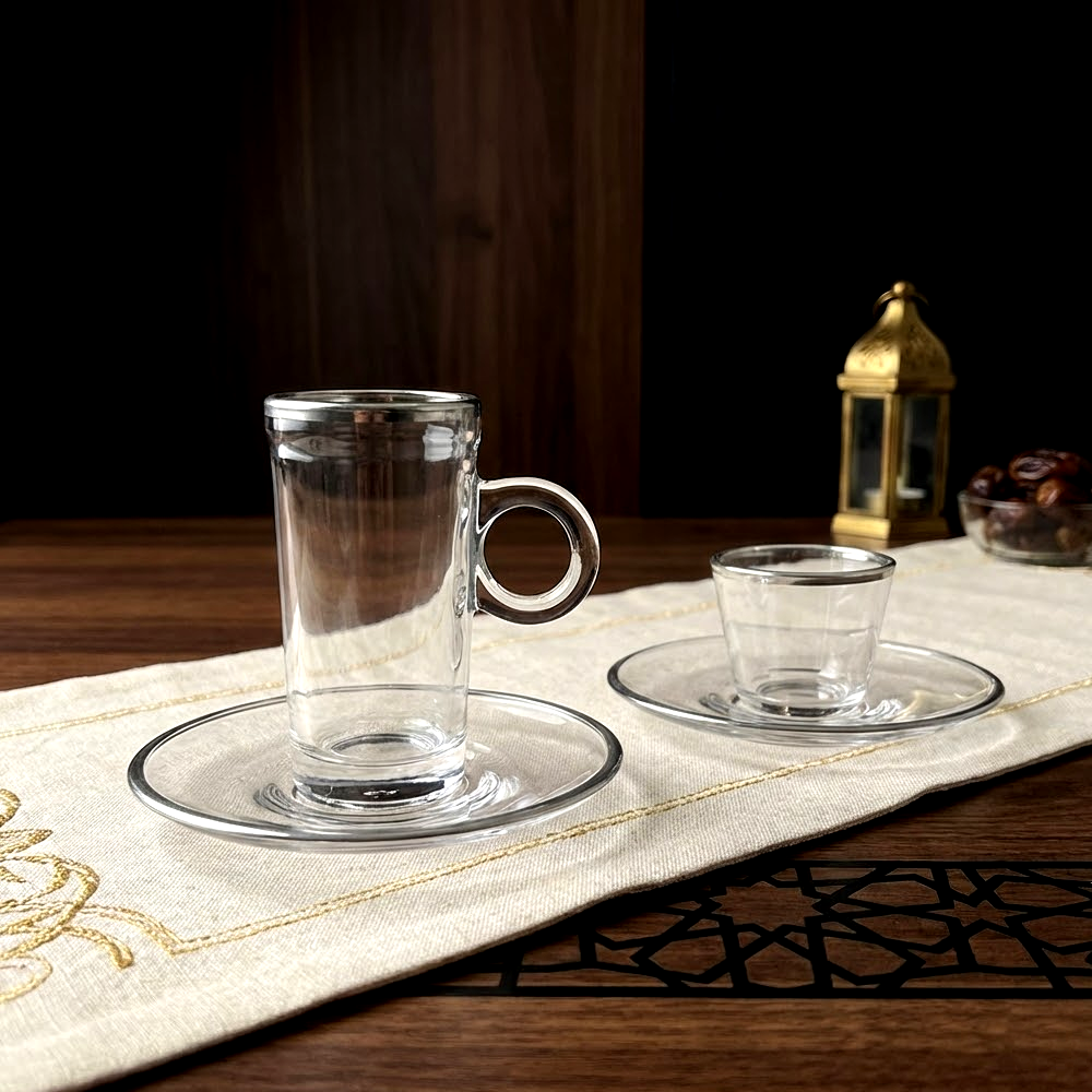 طقم استكانة وفنجان 18قطعة