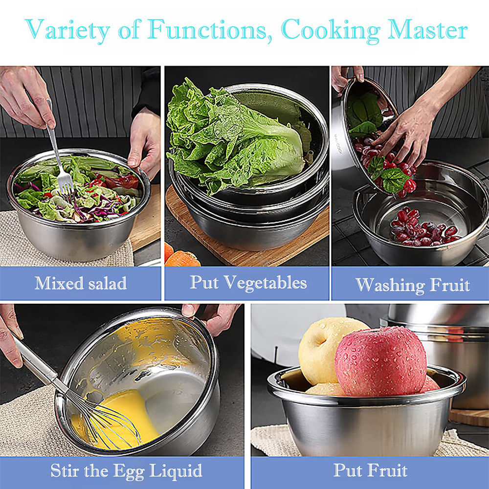 طقم مصفاة وحوض من الفولاذ المقاوم للصدأ (قطعتان)