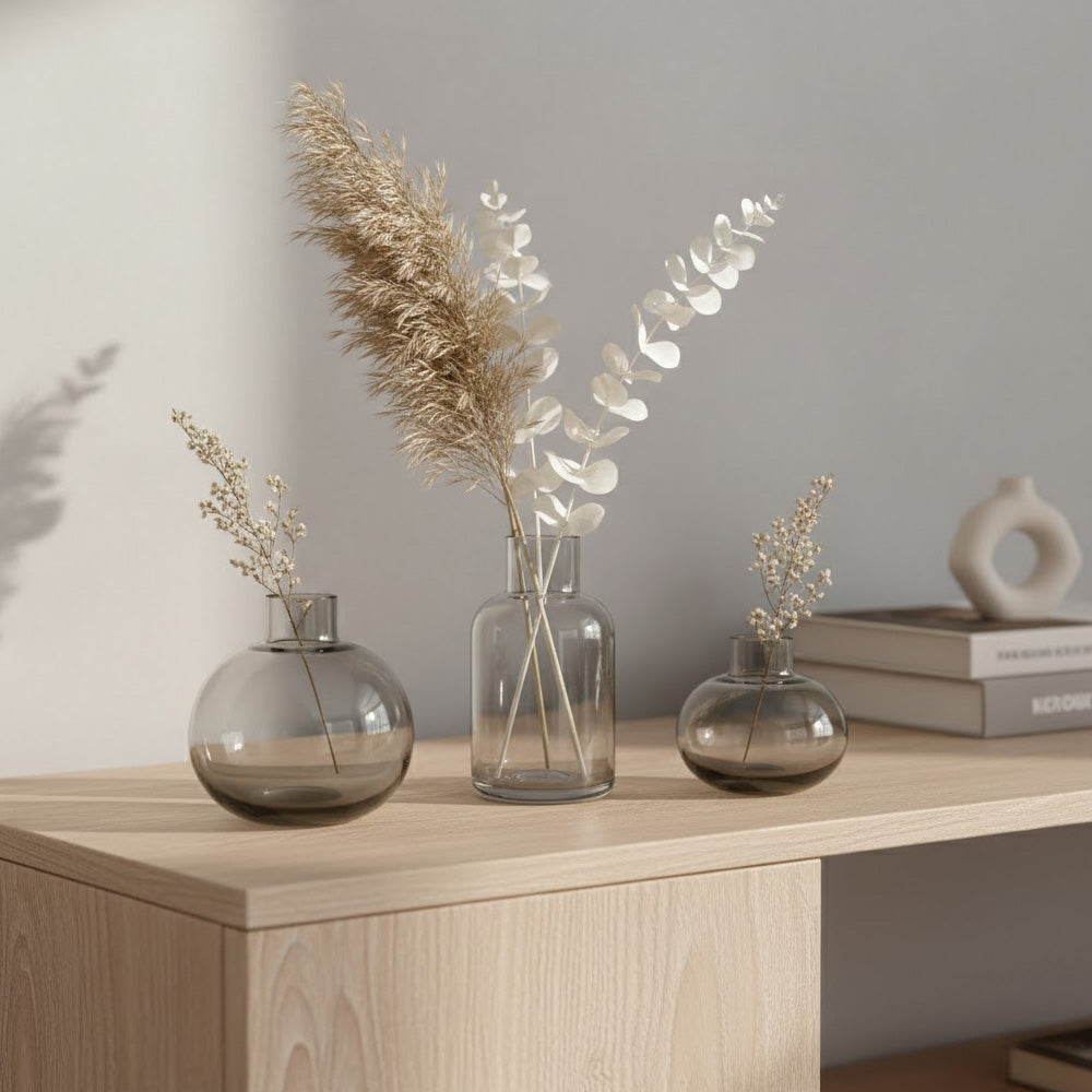 طقم مزهريات زجاجية (3 قطع)