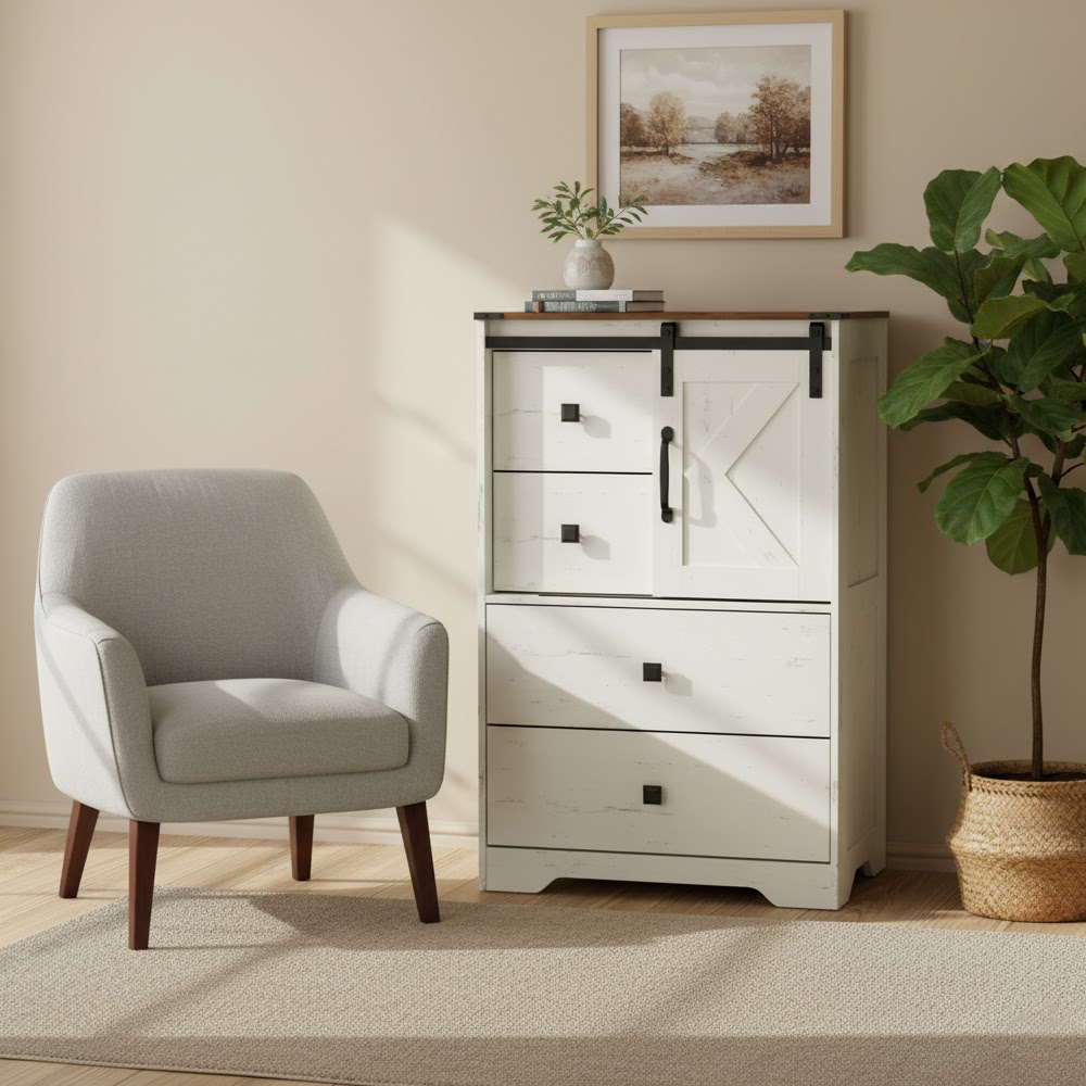 خزانة ملابس طويلة بأربعة أدراج