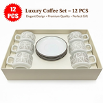 طقم فناجين وصحون سيراميك 12قطعة