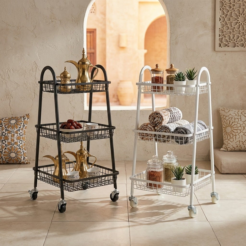 سلة تخزين بثلاثة أرفف