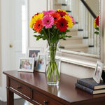 مزهرية زجاجية شفافة