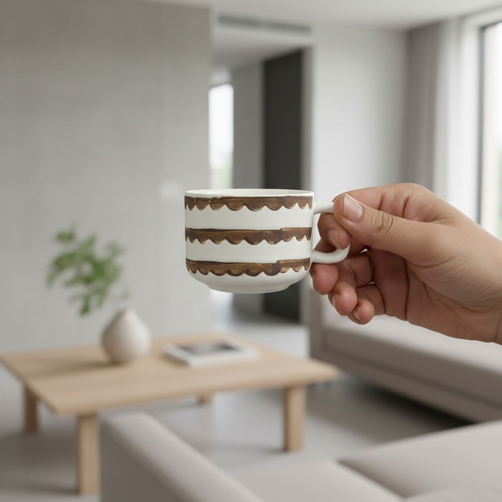 طقم فناجين وصحون قهوة 12 قطعة