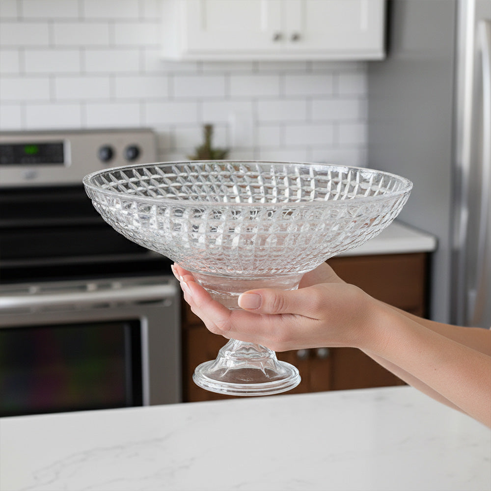 وعاء تقديم مع قاعدة كريستالية - 35.2 سم