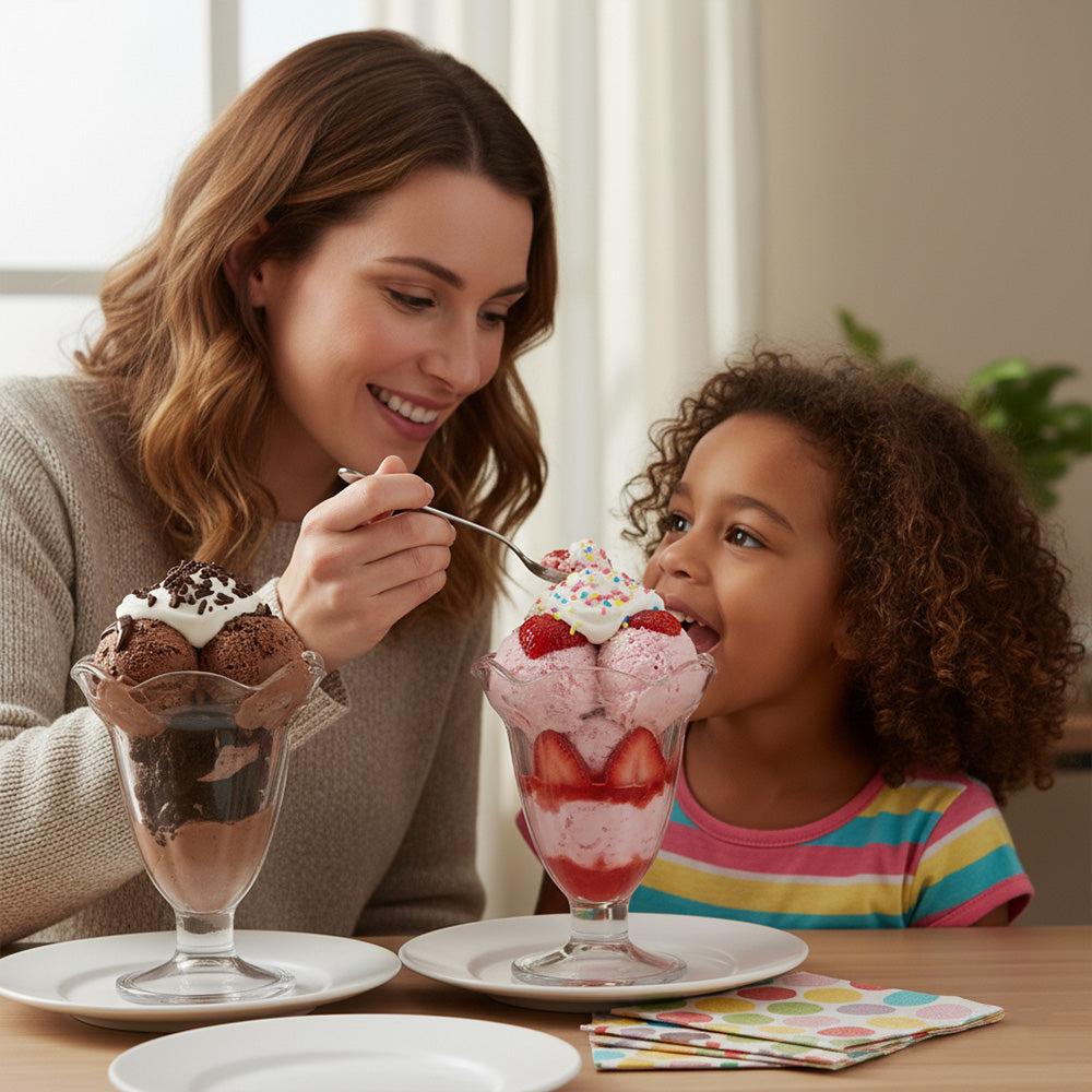 كوب آيس كريم زجاجي كلاسيكي 3*185 مل