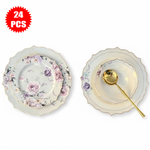 طقم أطباق مائدة فاخر 24 قطعة