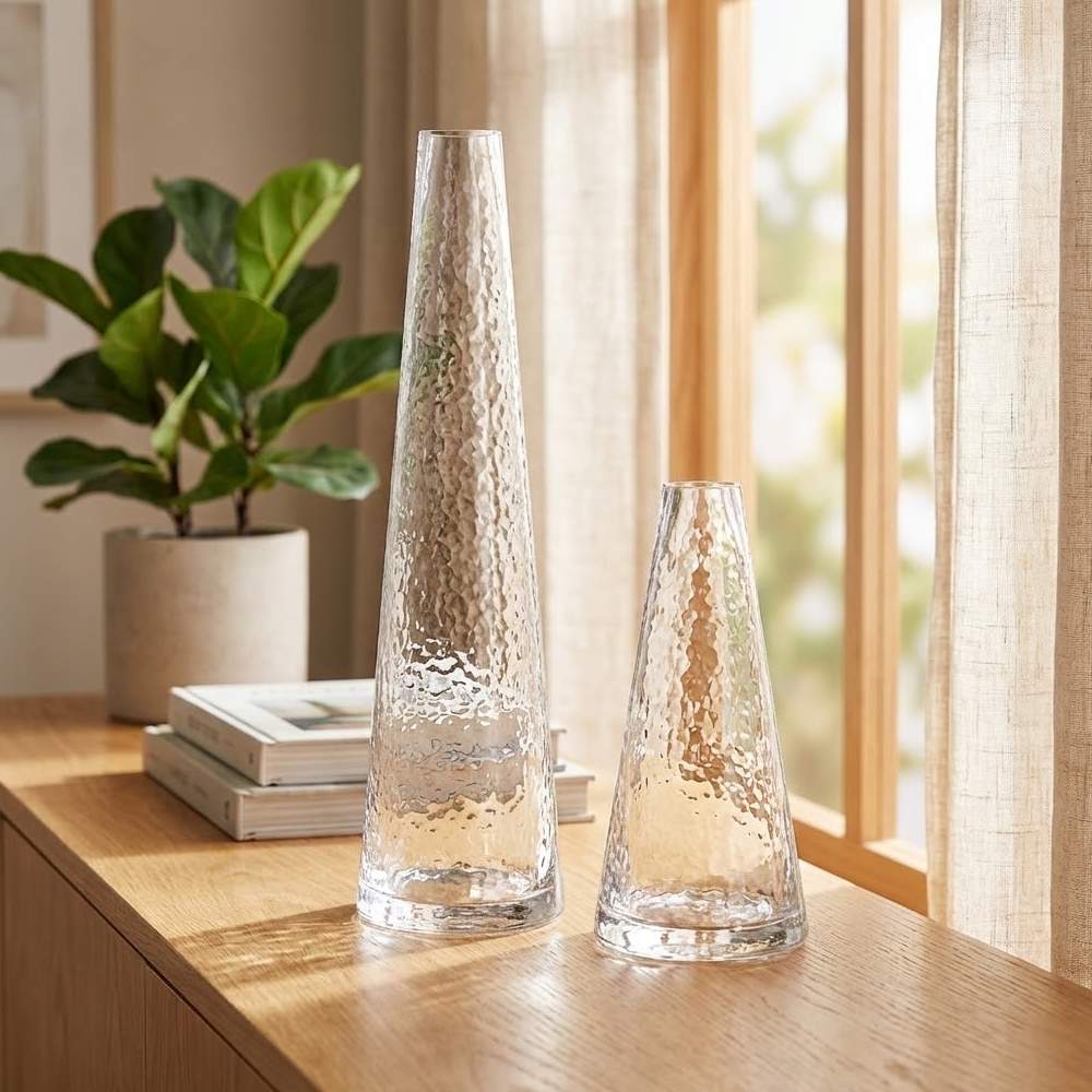 مزهرية زهور زجاجية