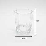 طقم أكواب زجاجية بسطح متعروج