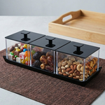 طقم صينية مع 3 صناديق أكريلك