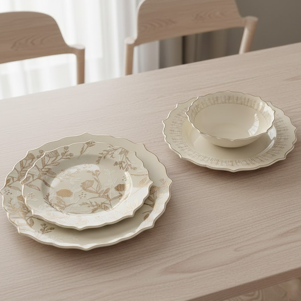 طقم أطباق مائدة فاخر 24 قطعة