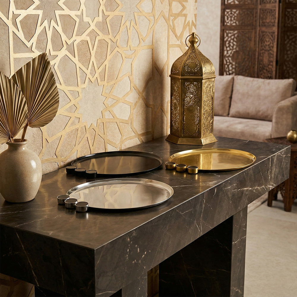 صينية تقديم بيضاوية-وسط