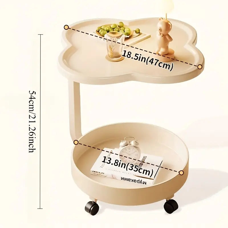 طاولة قهوة جانبية متحركة بعجلات