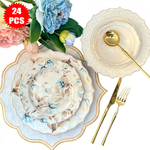 طقم أطباق مائدة فاخر 24 قطعة